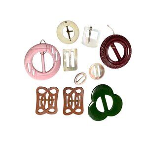 Vintage Assorted Plastic Belt Buckles